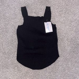 (BRAND NEW) BLACK EXTRA STRETCH RIBBED CORSET TOP